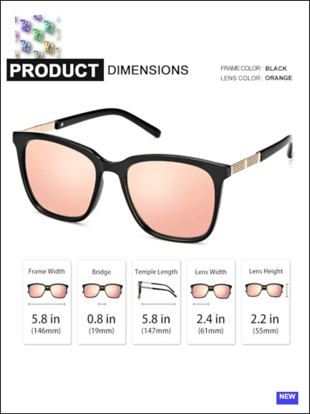 Women's Oversized Square Sunglasses UV400 Protection Polarized Lightweight